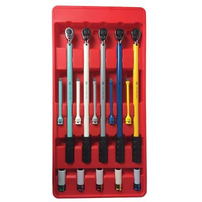 INT42015 image(0) - American Forge & Foundry American Forge & Foundry AFF - Master Tire Service Kit - 1/2" Drive - 15 Pc. Includes 65,100,120,120 & 140 Ft/Lbs Preset Torque Wrenches - 65,80,100,120,140 Ft/Lbs Limiting Torque Extensions - 17mm,19mm(3/4"),