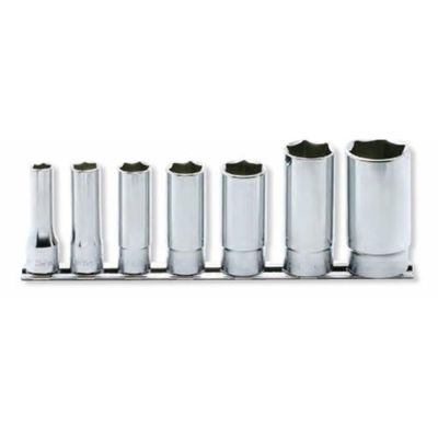 KKNRS3305W-7 image(0) - Ko-ken USA RS3305W/7 3/8 Sq. Dr. Whitworth, 12 point, Deep Socket set 1/8-1/2 7 pieces