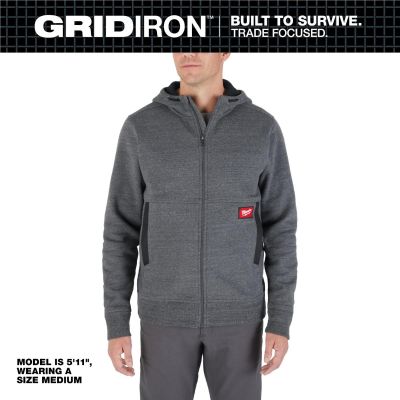MLWM250G-3X image(0) - Milwaukee Tool GRIDIRON Full-Zip Hoodie- Gray- 3X