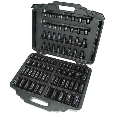 IRTSK34C86N image(1) - Ingersoll Rand Combination Hex Metric and SAE Standard and Deep Socket Set for 3/8 and 1/2 Inch Drive Impact Wrenches, 86-Piece