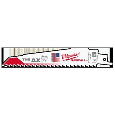MLW48-00-8021 image(0) - Milwaukee Tool 6" 5 TPI The Ax Sawzall Blade (25 Pk)