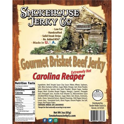 THS608603-662665 image(0) - Tender Heifer Snack Co. Carolina Reaper Brisket Beef Jerky - 3oz