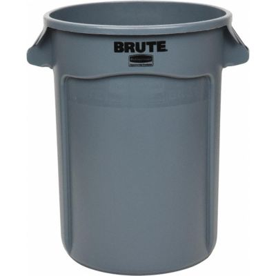 MRO56188915 image(0) - Msc Industrial Supply Round Polyethylene Trash Can, 32 Gal, Gray, 27.77" High