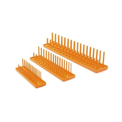 KDT83119 image(0) - GearWrench 3 Pc. 1/4 Inch, 3/8 Inch & 1/2 Inch Drive Orange Metric Socket Storage Tray Set