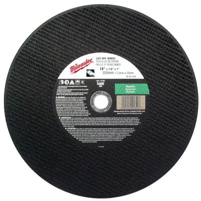 MLW49-94-1475 image(0) - Milwaukee Tool 14" x 1/8" x 1" Cut-Off Wheel (Type 1)