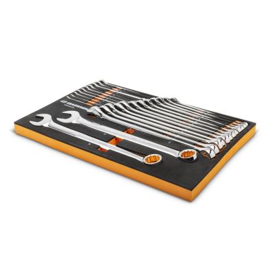 KDTGWMSCWL12MM image(0) - GearWrench 24 Piece 12 Point Long Pattern Combination Metric Wrench Set Inch Foam Storage Tray