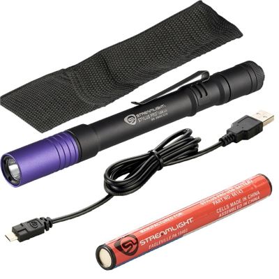 STL66149 image(0) - Streamlight Stylus Pro USB UV 400 Nanometer Ultraviolt LED Penlight with USB Charge Cord - Black