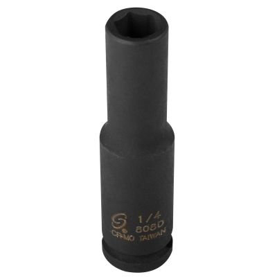 SUN808D image(0) - Sunex SOCKET IMPACT 1/4 1/4IN. DRIVE DEEP 6 POINT