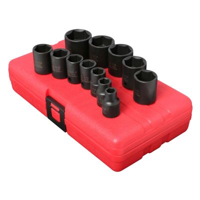 SUN3360 image(0) - SUNEX SOCKET SET IMPACT 3/8IN. DRIVE 12 PC STD SAE