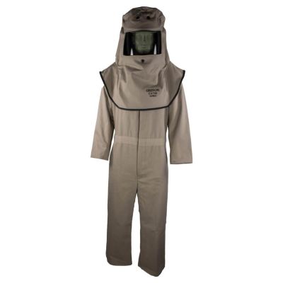OBRFRTC4A-XL image(0) - Oberon Suit Kit - Arc Flash - 40 Cal CAT™ - Comes with Hood and Coveralls - Color: Khaki - Size: XL