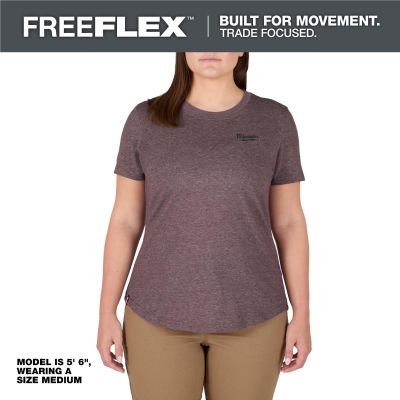 MLWF452P-M image(0) - Milwaukee Tool Women's FREEFLEX Hybrid Tee - Short Sleeve - Purple - M