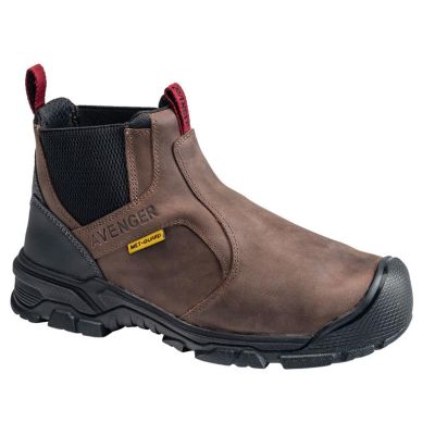 FSIA7342-10M image(0) - Avenger Ripsaw Romeo Series - Men's Mid-Top Slip-On Boots - Aluminum Toe - IC|EH|SR|PR|MT - Brown/Black -Size: 10M