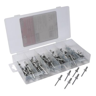TIT85526 image(0) - Titan 100 Piece 3/16 in x 1/2 in Aluminum/Steel Rivet Set