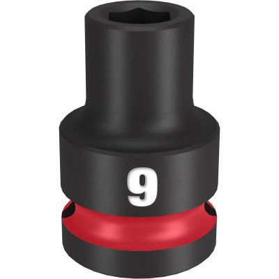 MLW49-66-6241 image(0) - Milwaukee Tool SHOCKWAVE Impact Duty 1/2"Drive 9MM Standard 6 Point Socket