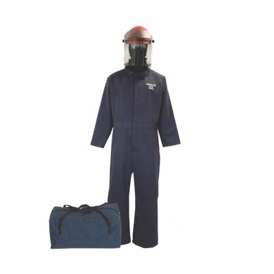 OBRTCG30-CKE-NB-S image(0) - Oberon Bag Kit - Arc Flash - 30 Cal TCG™ - Comes With Coveralls, Hard Cap, Face Shield, Balaclava & Storage Bucket - Color: Navy Blue - Size: Small