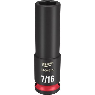 MLW49-66-6120 image(0) - Milwaukee Tool SHOCKWAVE Impact Duty 3/8"Drive 7/16" Deep 6 Point Socket