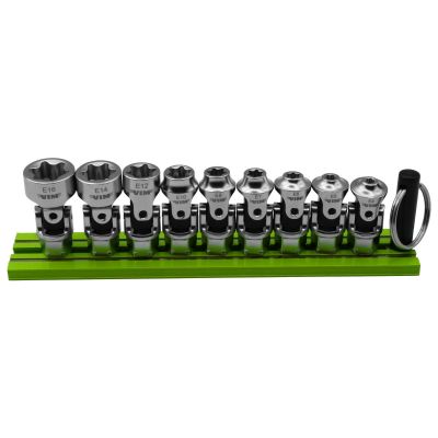 VIMDDSUJET400 image(0) - VIM Tools 1/4 Inch X 11MM Drive Dual Drive Stubby UJ E-Torx Set - 9 Piece
