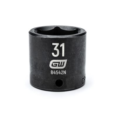KDT84542N image(0) - GearWrench 1/2 Inch Drive 6 Point Standard Impact Metric Socket 31mm