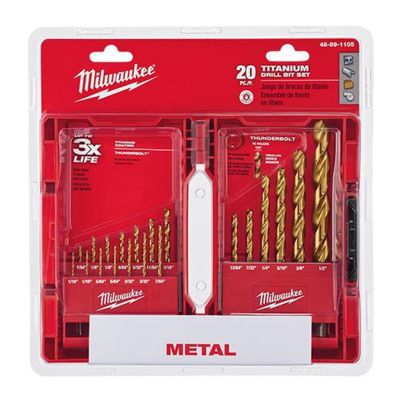 MLW48-89-1105 image(0) - Milwaukee Tool THUNDERBOLT Titanium Drill Bit Set ‐ 20PC