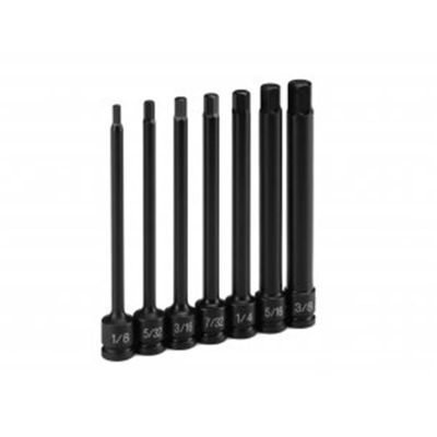 GRE9247H image(0) - Grey Pneumatic 1/4" Dr. 7 Pc. 4" Length Fractional Hex Driver Set
