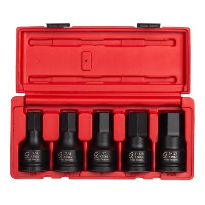 SUN4506 image(0) - SUNEX 3/4" DR. 5PC SAE IMPACT HEX DRIVER SET