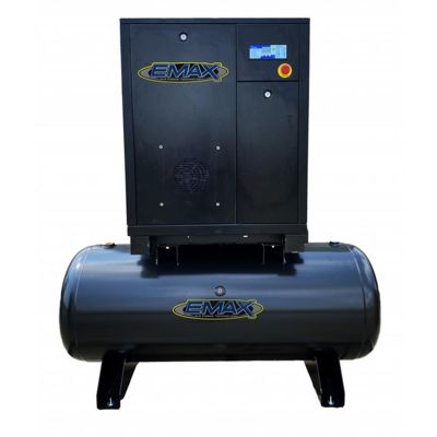 EMXERI0151203 image(0) - Emax Compressor 15HP 3PH Industrial Rotary Screw Compressor-120 Gal Tank Mount