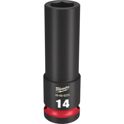 MLW49-66-6275 image(0) - Milwaukee Tool SHOCKWAVE Impact Duty 1/2"Drive 14MM Deep 6 Point Socket