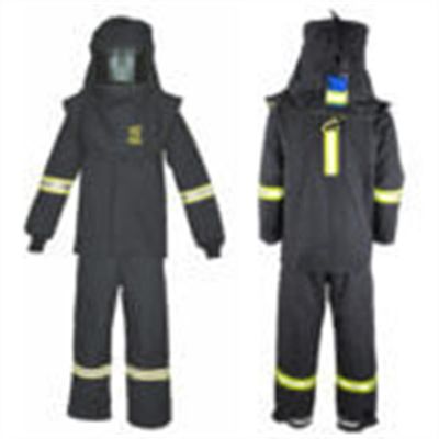 OBRTCG75B-ES-2XL-HVSL image(0) - Oberon Suit Kit - Arc Flash - 75 Cal TCG™ - Comes with Hood, Coat, Bib Coveralls and Fresh Air Arc Flash Hood Ventilation System & Light - With Escape Strap - Color: Black - Size: 2XL