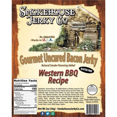 THS602822-749947 image(0) - Tender Heifer Snack Co. Western Barbecue Bacon Jerky - GLUTEN FREE -2 oz