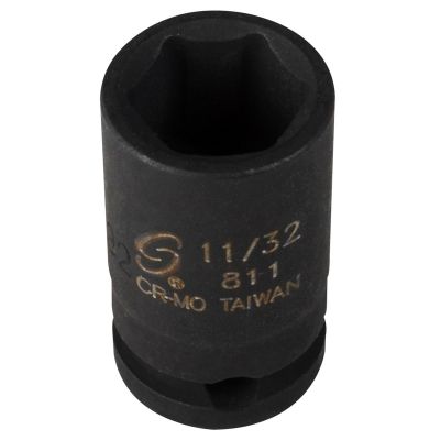 SUN811 image(0) - SUNEX SOC 11/32 1/4D IMP 6PT BLK