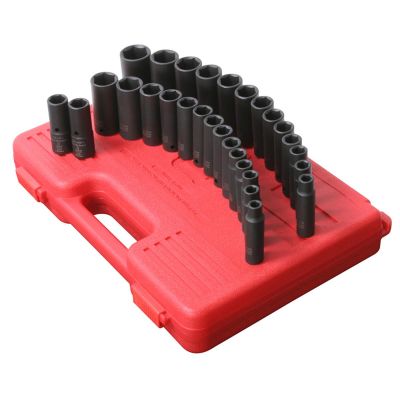 SUN5153DD image(0) - SUNEX 1/2" Drive 29 Piece SAE and Metric Deep Impact Soc