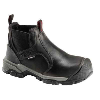 FSIA7341-10.5M image(0) - Avenger Ripsaw Romeo Series - Men's Mid-Top Slip-On Boots - Aluminum Toe - IC|EH|SR|PR - Black/Black - Size: 10.5M