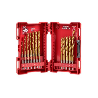 MLW48-89-4860 image(0) - Milwaukee Tool SHOCKWAVE Impact Duty RED HELIX Titanium Metric Drill Bit Set ‐ 19PC