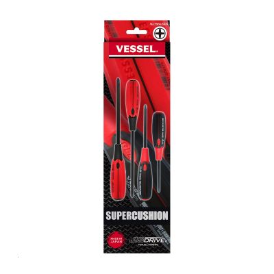 VES7304JSPB image(0) - VESSEL SUPER CUSHION JIS Screwdriver 4PCS. Set