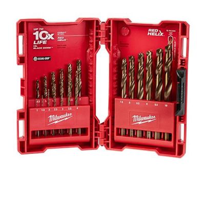 MLW48-89-2530 image(0) - Milwaukee Tool RED HELIX Cobalt Metric Drill Bit Set ‐ 19PC