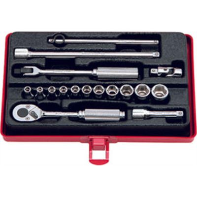KKN2261M image(0) - Ko-ken USA 2261M 1/4 Sq. Dr. 17 Piece Metric 6-Point Socket Set 4-12mm