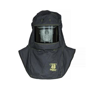 OBRTCG40-C image(0) - Oberon Hood with Hard Cap - Arc Flash - 40 Cal TCG™ - Color: Black - Window: True Color Grey (TCG™)
