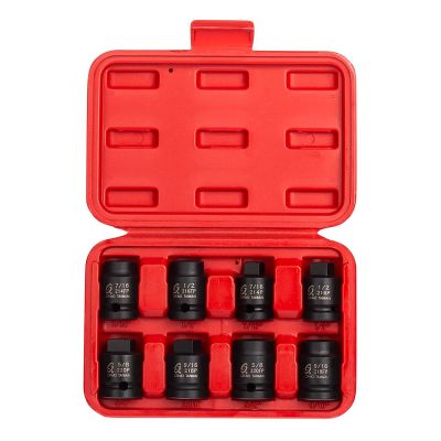 SUN2841 image(0) - SUNEX 8PC 1/2"DR PIPE PLUG SOCKET SET