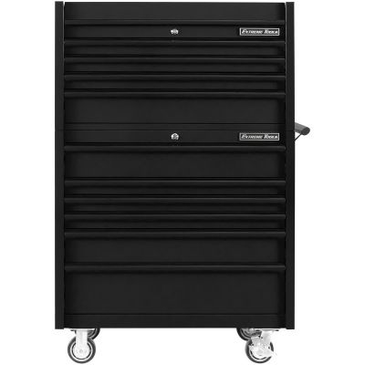 EXTDX4110CRMK image(0) - Extreme Tools DX Series 41"W x 25"D 4 Drawer Top Chest & 6 Drawer Roller Cabinet Combo - Matte Black, Black Trim