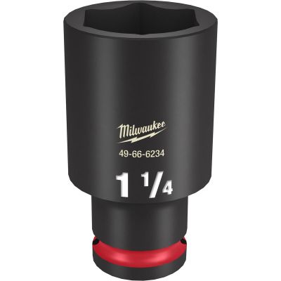 MLW49-66-6234 image(0) - Milwaukee Tool SHOCKWAVE Impact Duty 1/2"Drive 1-1/4" Deep 6 Point Socket