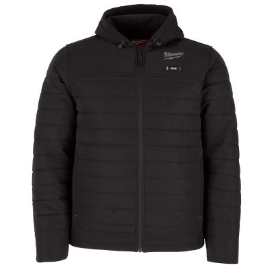 MLWM102B-21S image(0) - Milwaukee Tool M12 Heated Axis Hooded Jacket Kit with Hexon Heat Technology, S - Black