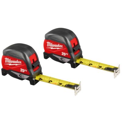 MLW48-22-1025MG image(0) - Milwaukee Tool 25Ft Magnetic Tape - 2 Pack