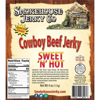 THS689107-960136 image(0) - Tender Heifer Snack Co. Cowboy Cut Sweet Hot Beef Jerky 4 Ounce