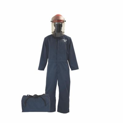 OBRTCG2P-CKE-NB-XS2X image(0) - Oberon Bag Kit - Arc Flash - 12 Cal TCG2P™ - Comes With Coveralls, Hard Cap, Face Shield, Balaclava & Storage Bucket - Color: Navy Blue - Size: 2XL Extra Short