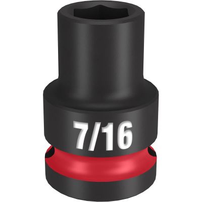 MLW49-66-6201 image(0) - Milwaukee Tool SHOCKWAVE Impact Duty 1/2"Drive 7/16" Standard 6 Point Socket
