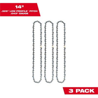 MLW49-16-2819 image(0) - Milwaukee Tool 14 Inch Top Handle Saw Chain 3Pk