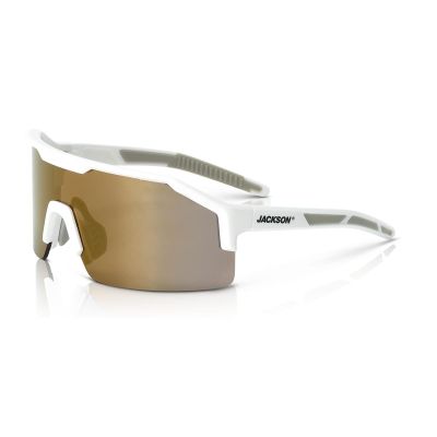 JCK60010 image(0) - Jackson Safety Safety Glasses - MAXVIEW Series - Gold Mirror Lens - White Frame - Hardcoat Anti-Scratch