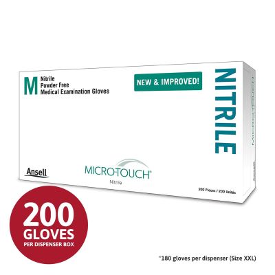 MFX6034302 image(0) - Microflex Nit Disp Gloves NL PF Exam Blue Medium Box/200 units