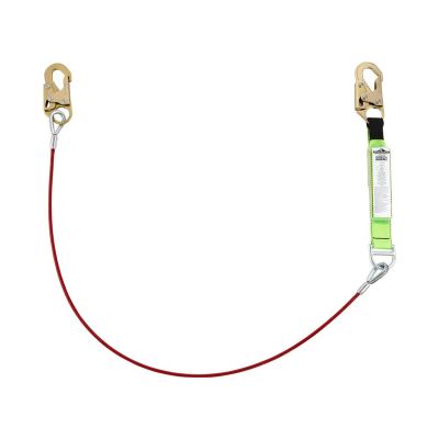 SRWV8108306 image(0) - PeakWorks PeakWorks - Shock Absorbing Lanyards - Tear Pack 1/4" PVC Coated Cable - Single Leg - Weight Capacity 130 to 310 Lbs - 6'