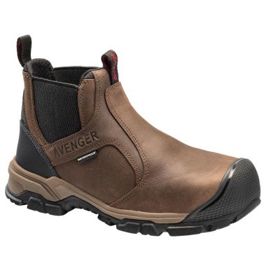 FSIA7340-9M image(0) - Avenger Ripsaw Romeo Series - Men's Mid-Top Slip-On Boots - Aluminum Toe - IC|EH|SR|PR - Brown/Black - Size: 9M